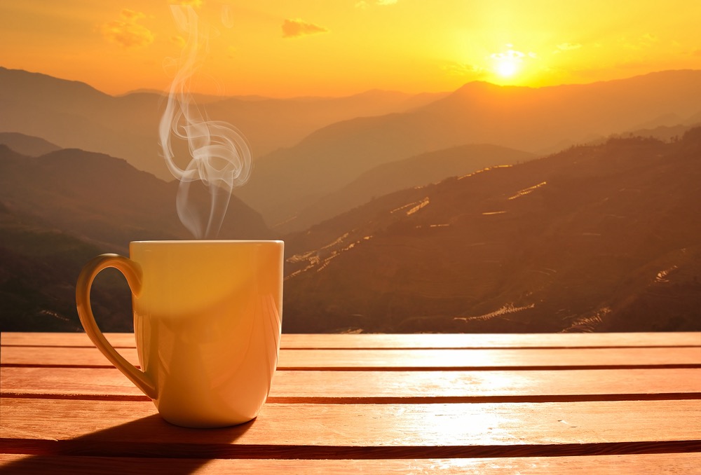 Morning sunrise and coffee